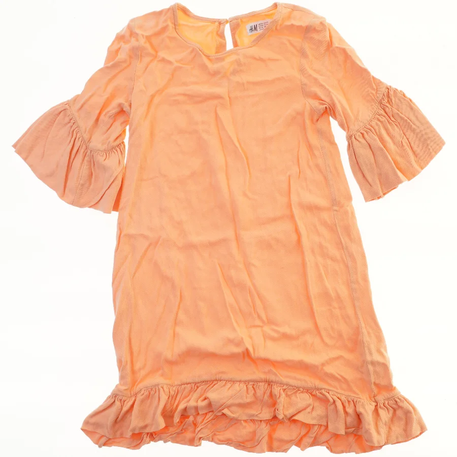 Orange kjole med flæser fra H&M (str. 134)