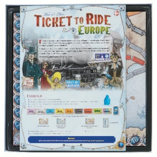 Ticket to Ride Europe brætspil (str. 30x30 cm)