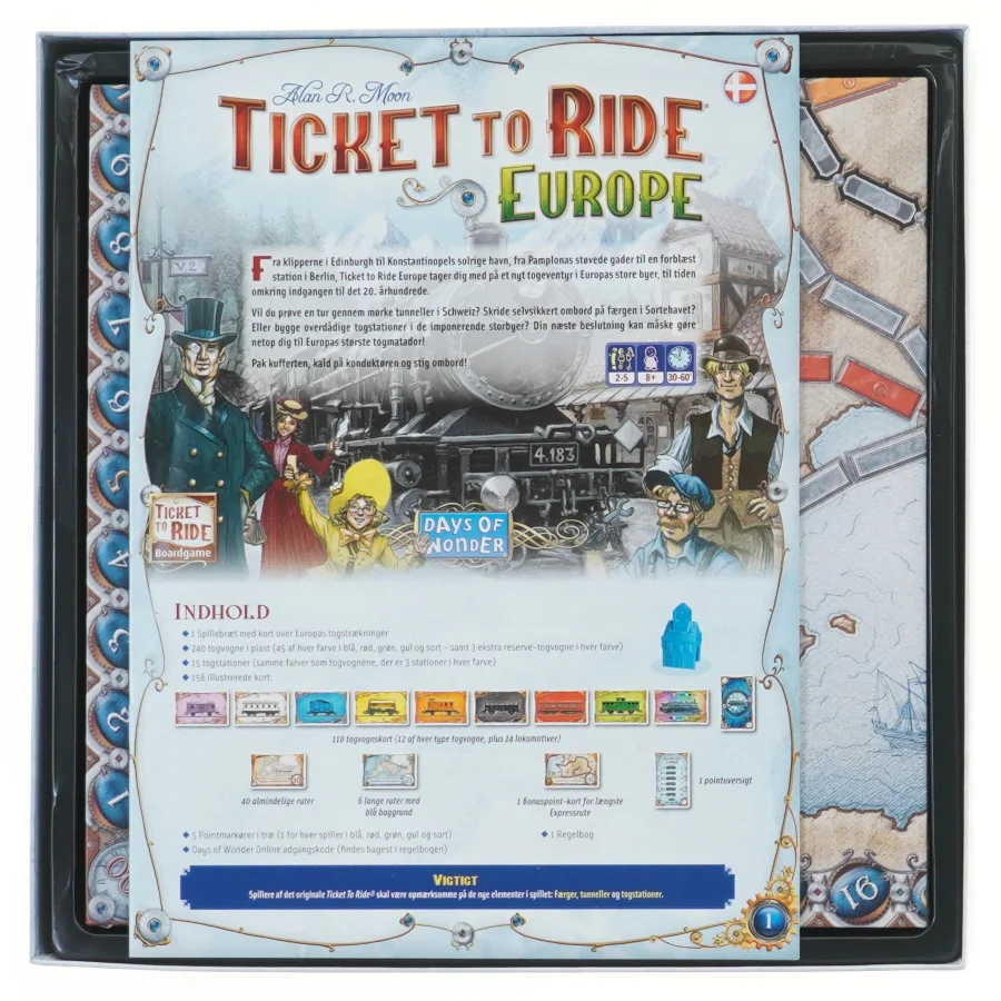 Ticket to Ride Europe brætspil (str. 30x30 cm)