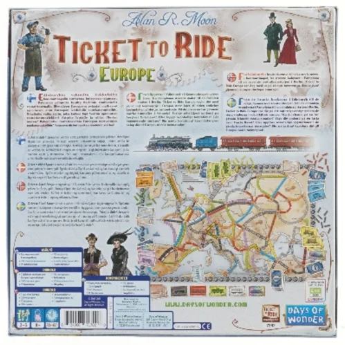 Ticket to Ride Europe brætspil (str. 30x30 cm)