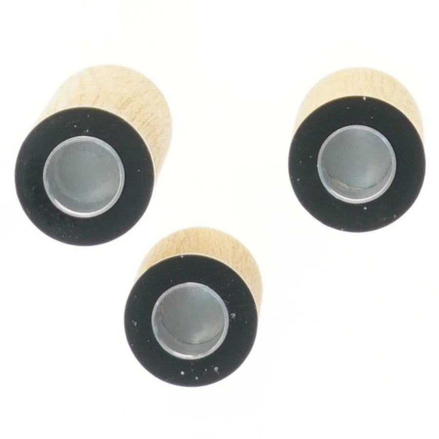 Træ lysestager fra Applicata (str. 12,5 & 9,5 & 6,5 cm)