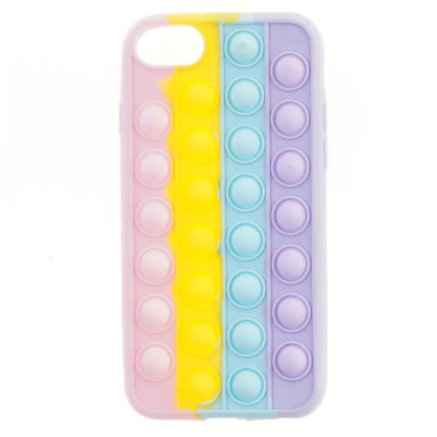 Farverig mobilcover med pop it design (str. 14,5x7,5 cm)