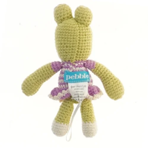 Hæklede frø-dukke 18 cm (str. 18 cm)