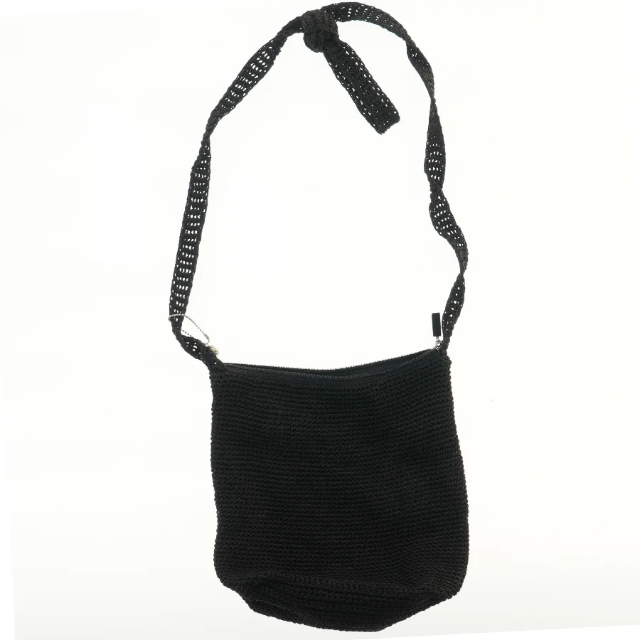 Hæklet skuldertaske (str. 25x26 cm)