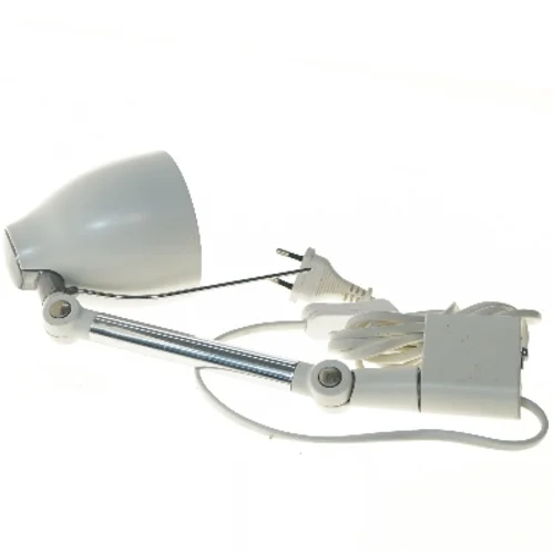 Hvid bordlampe med klips fra IKEA (str. 37 cm)