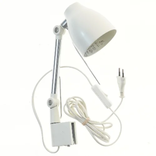 Hvid bordlampe med klips fra IKEA (str. 37 cm)
