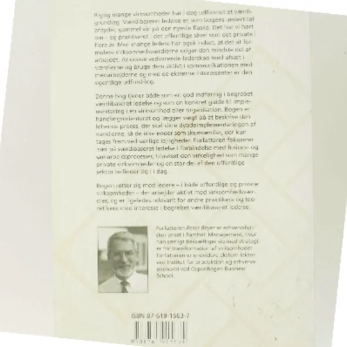 Værdibaseret ledelse : den ældste vin på den nyeste flaske af Peter Beyer (Bog)