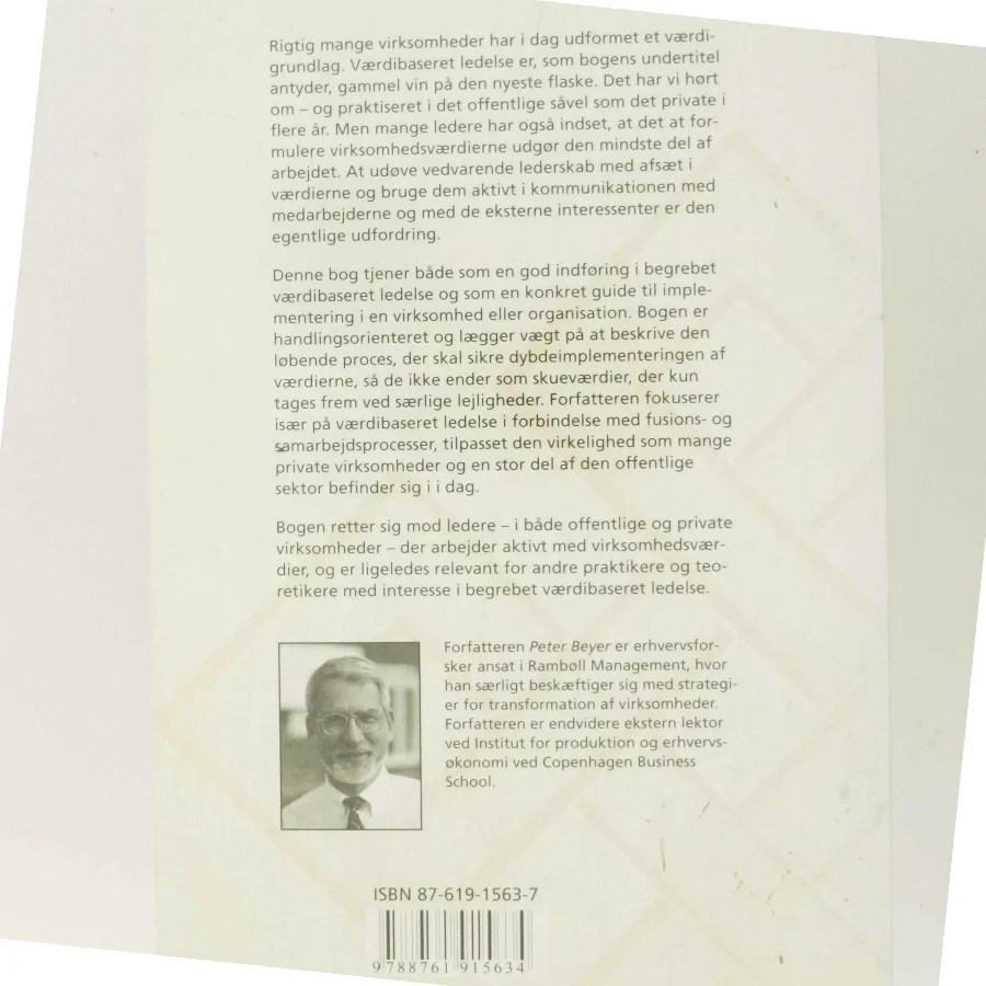 Værdibaseret ledelse : den ældste vin på den nyeste flaske af Peter Beyer (Bog)