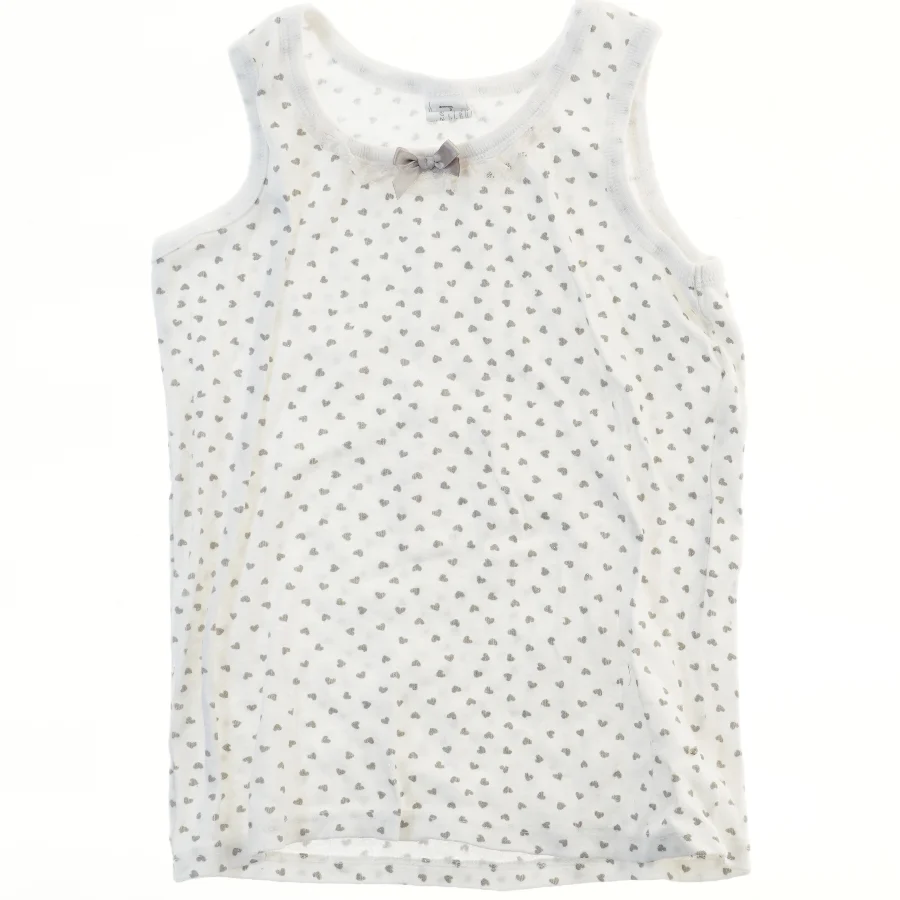 Hvid top med hjerteprint fra Jumbo (str. 140)