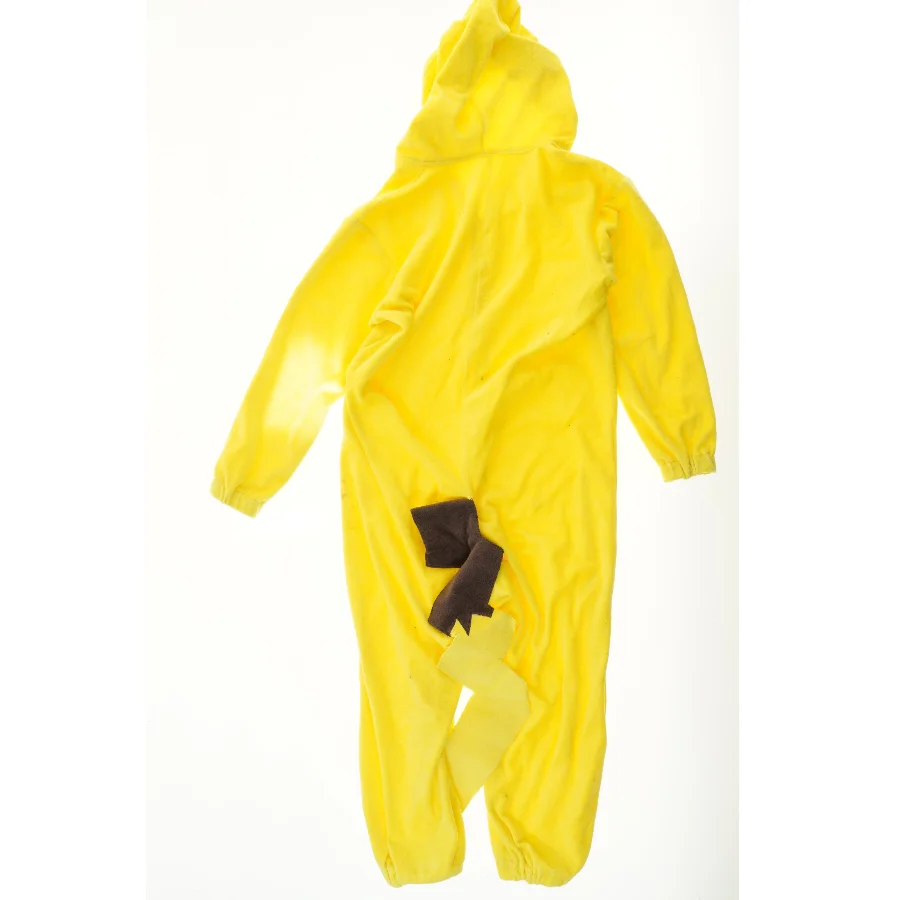 Gul heldragt med hætte (str.  længde 102 cm brede 37 cm)