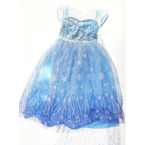 Blå kjole med glimmer (str. 134)