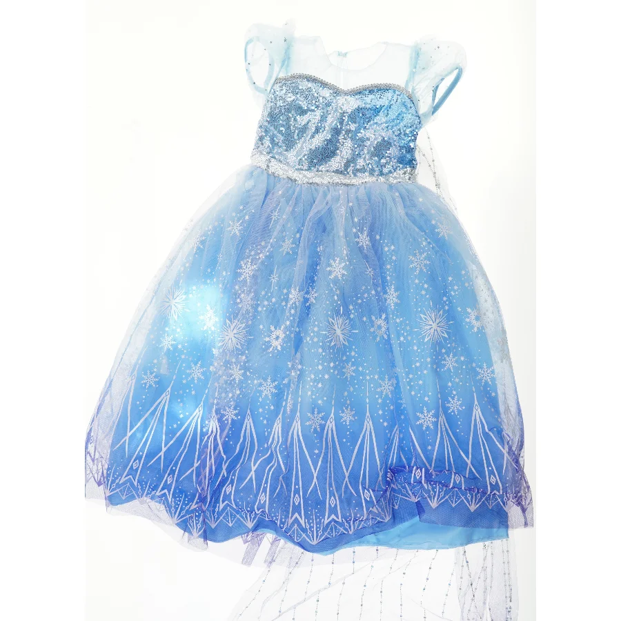 Blå kjole med glimmer (str. 134)