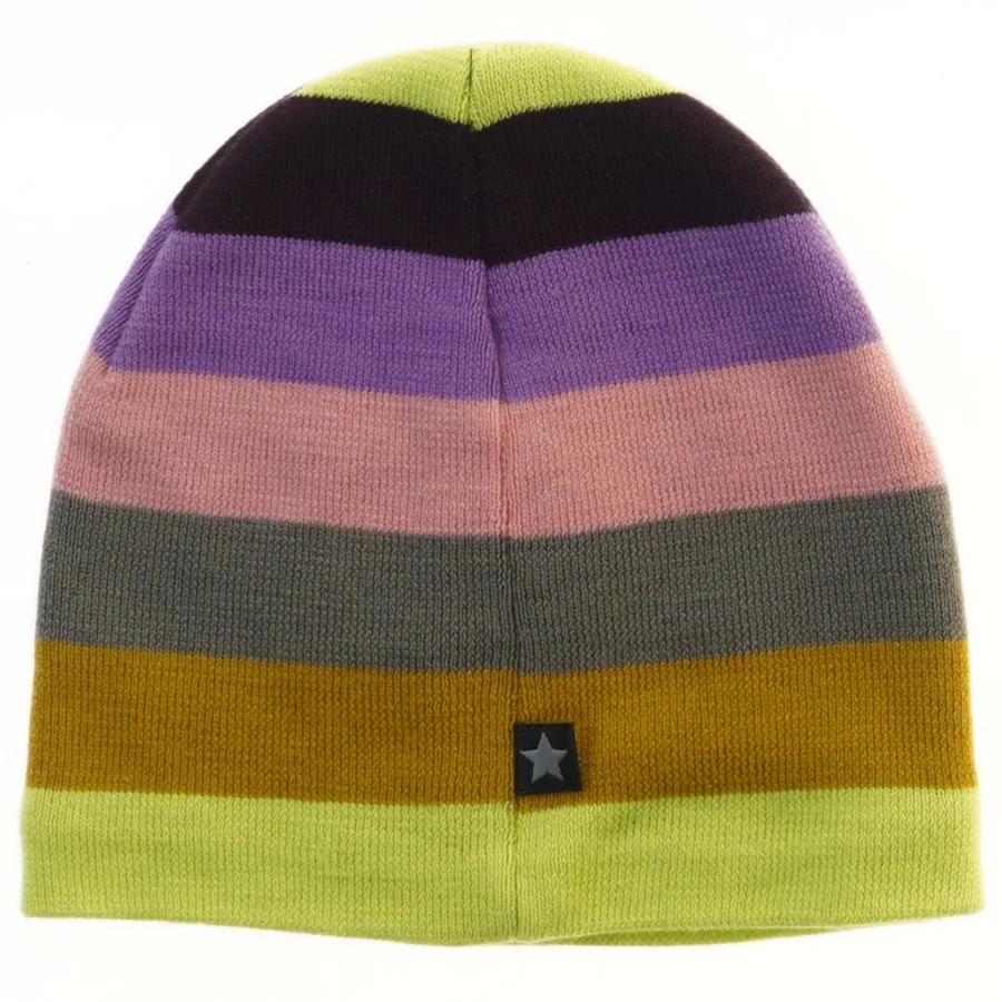 Strikket hue med striber fra Molo (str. 21,5 cm)