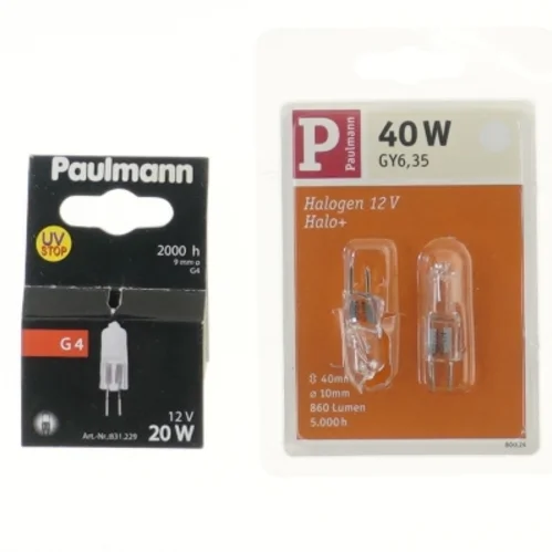 Paulmann halogenpærer G4 og GY6,35 fra Paulmann