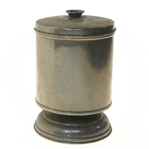 Metaldåse med låg og fod 25 cm (str. 25 cm)