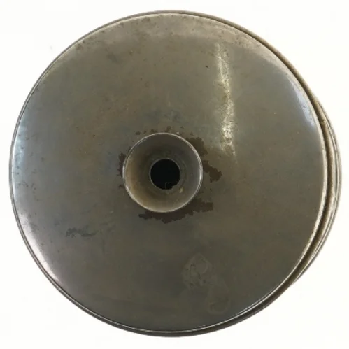 Metaldåse med låg og fod 25 cm (str. 25 cm)
