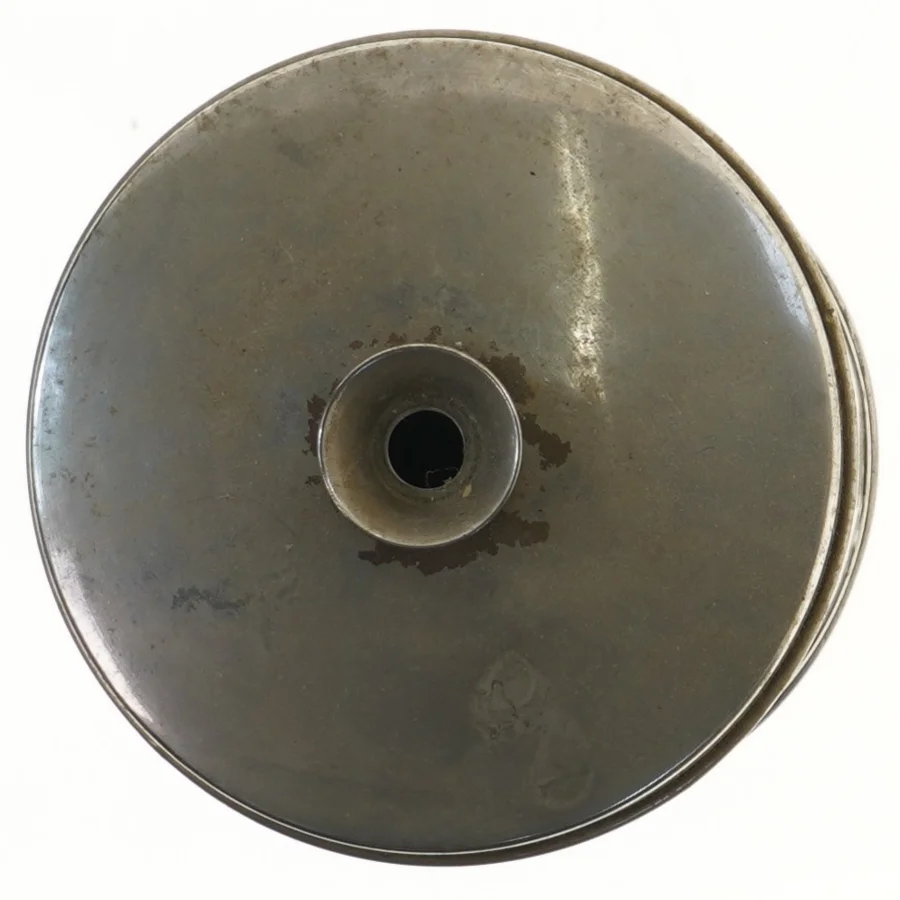Metaldåse med låg og fod 25 cm (str. 25 cm)