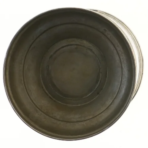 Metaldåse med låg og fod 25 cm (str. 25 cm)