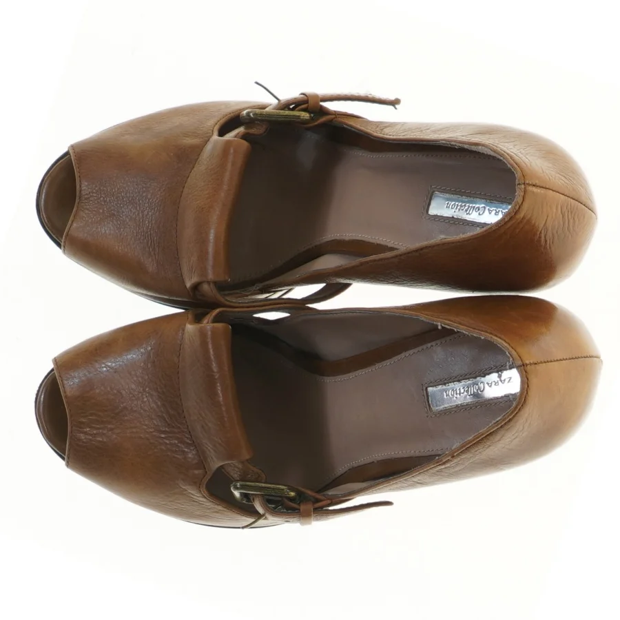 Brune højhælede sko fra Zara (str. 41 )