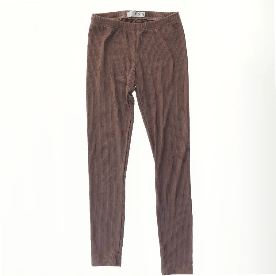 Brune ribbede leggings fra VRS fra VRS (str. 140)