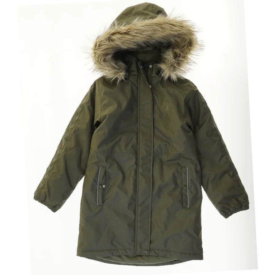 Hummel vinterjakke med pelskant - grøn fra Hummel (str. 140)