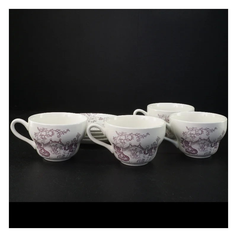 Retro porcelænskopper med underskåle fra Irma (str. Underkop 17,5 x 2 cm kop 15 x 11,5 x 7,5 cm)