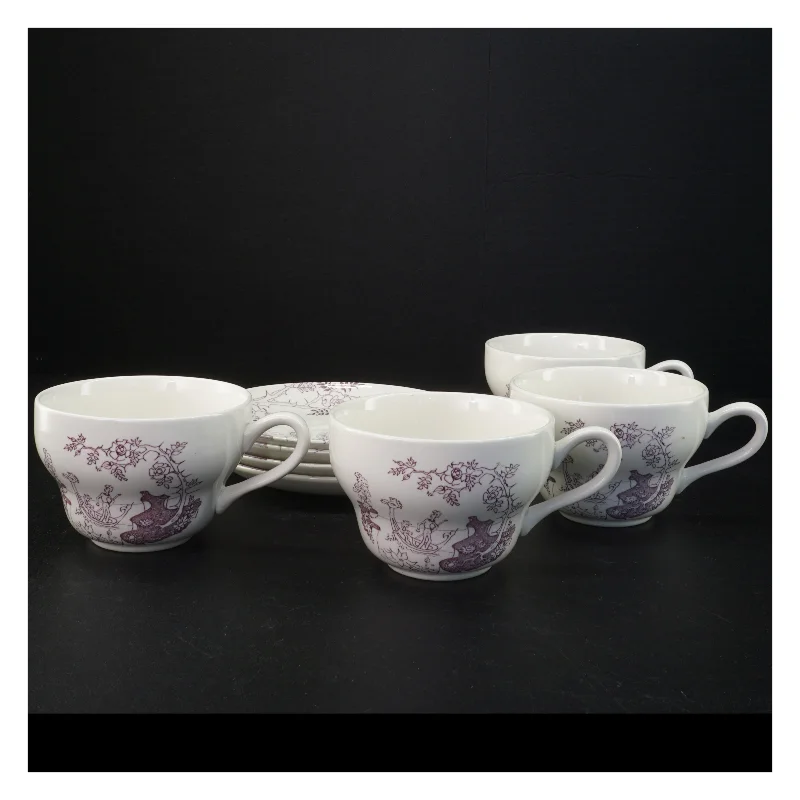 Retro porcelænskopper med underskåle fra Irma (str. Underkop 17,5 x 2 cm kop 15 x 11,5 x 7,5 cm)