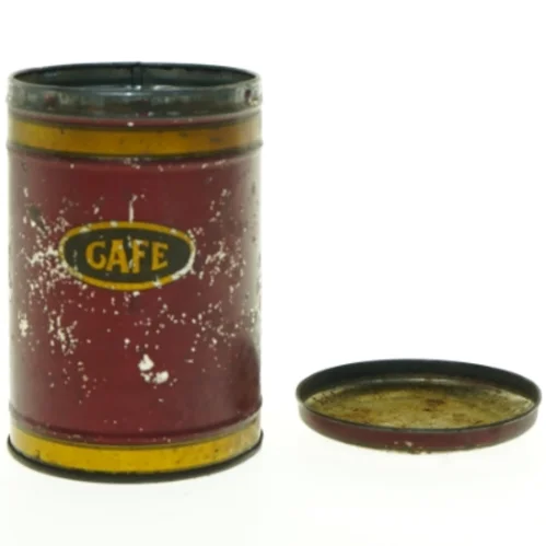 Vintage rød kaffedåse (str. 17 x 11 cm)