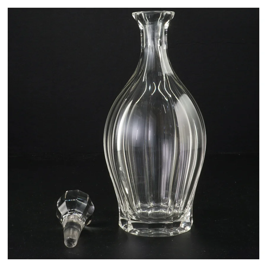 Gennemsigtig glaskaraffel og prop (str. 30 x 11 cm)