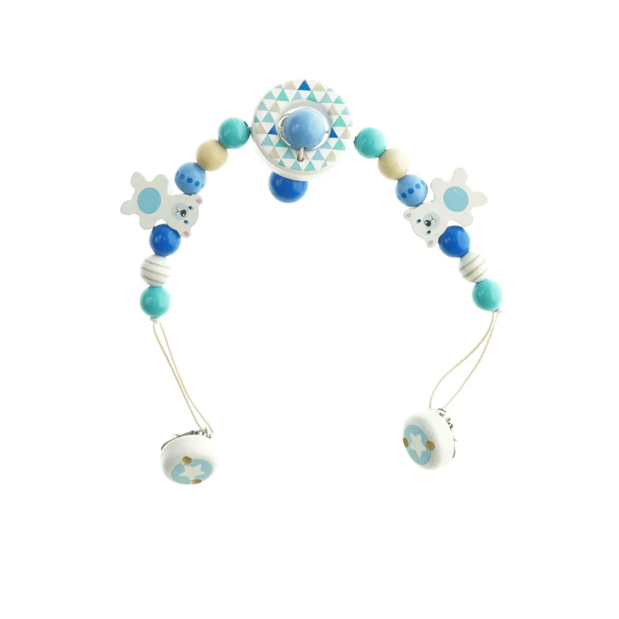 Barnevognskæde med træperler (Længde. 45 cm)