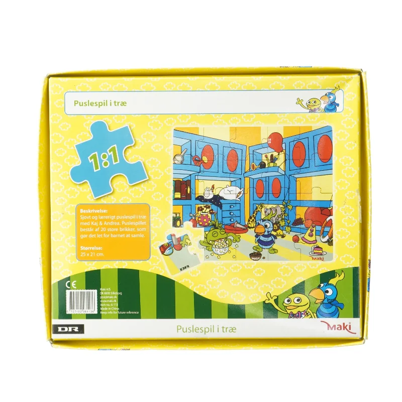 Kaj & Andrea puslespil i træ fra DR (str. 25x21 cm)