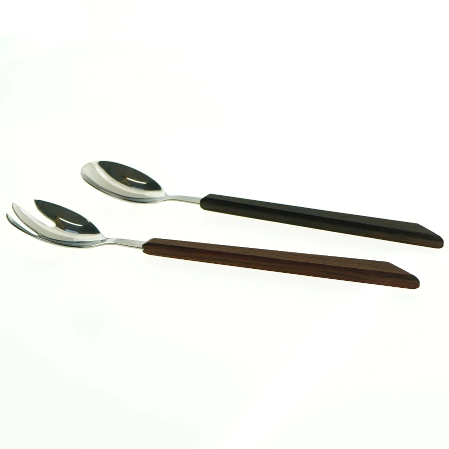 Salatbestik i træ og rustfrit stål fra Salatbestik (str. 27 cm)