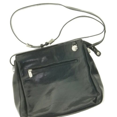 Sort skuldertaske i læder fra Adax (str. 31 x 26 cm)