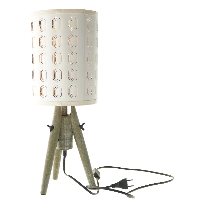 Bordlampe med mønstret skærm (str. 52x20 cm)