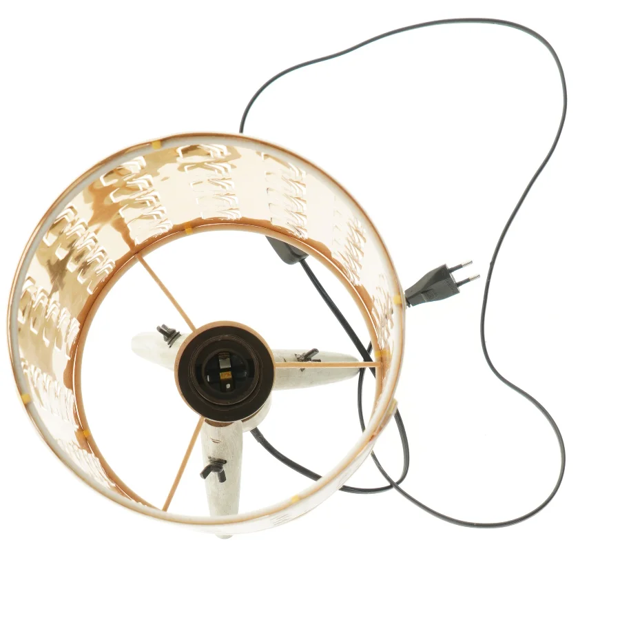 Bordlampe med mønstret skærm (str. 52x20 cm)