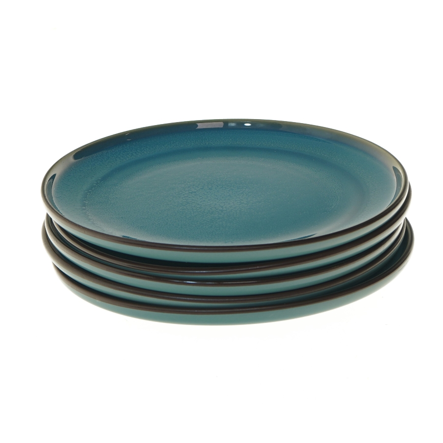 Sæt af blå tallerkener (str. Ø 27,5 cm)