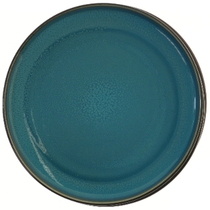 Sæt af blå tallerkener (str. Ø 27,5 cm)