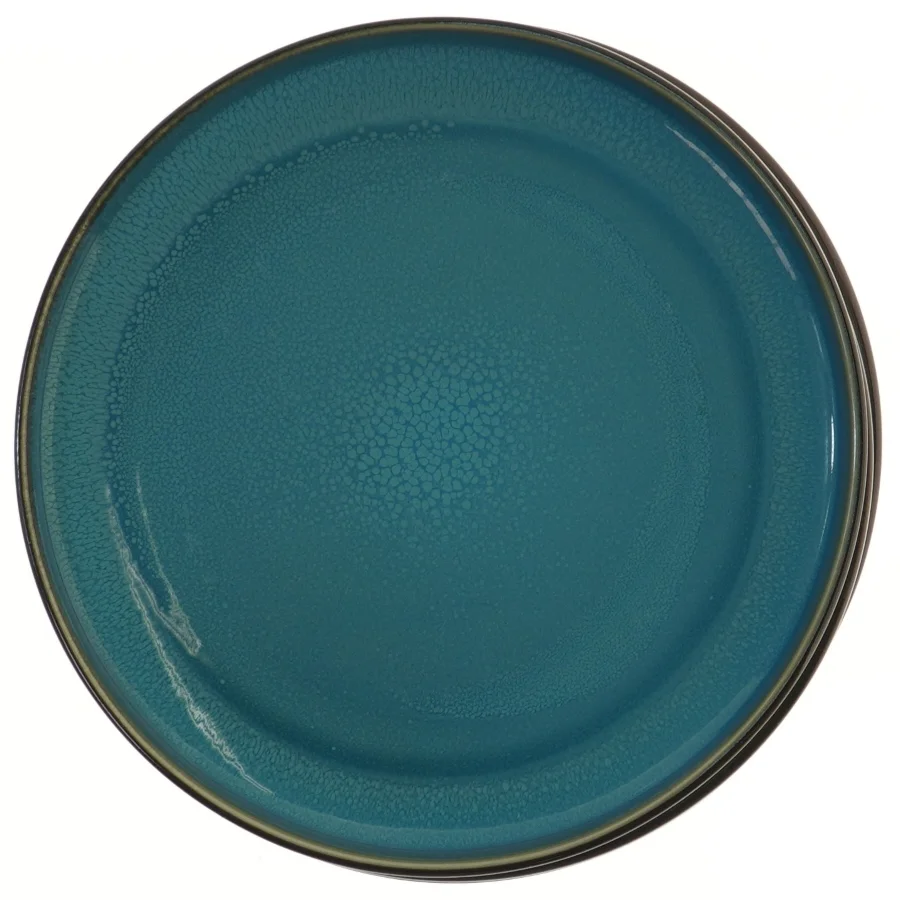 Sæt af blå tallerkener (str. Ø 27,5 cm)