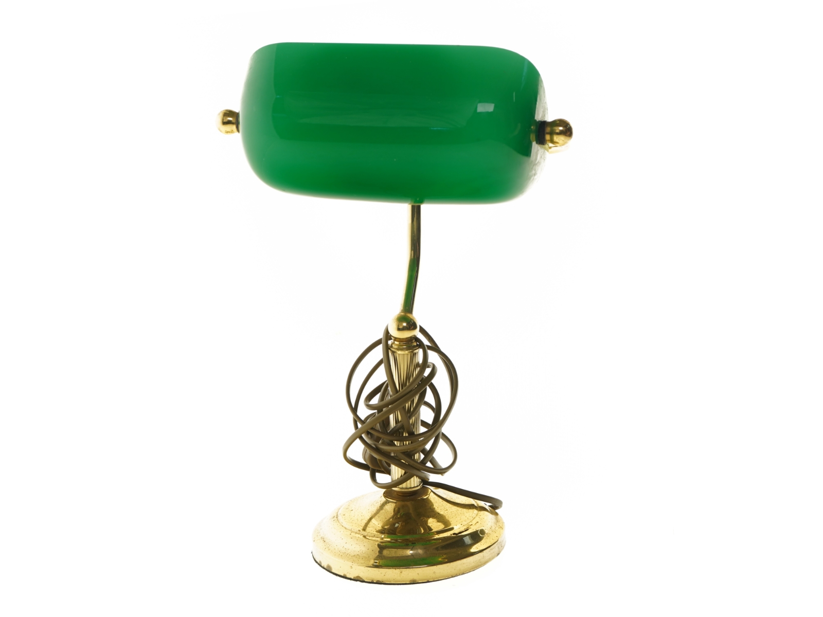 Vintage bordlampe med grøn skærm (str. 40 cm)