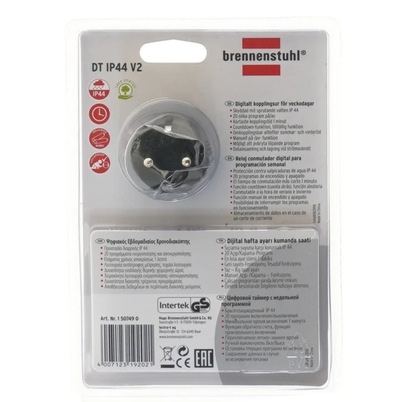 Digitalt uge-timer IP44 V2 fra Brennenstuhl (str. 21x14 cm)