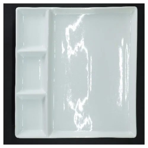 Sushi-tallerkner med rum (str. 4 styk, 26x26,5 cm)