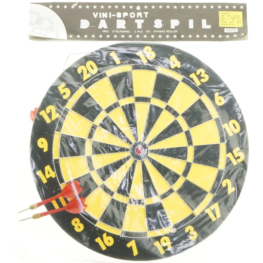 Dartspil med skive og pile fra Vini-Sport (str. Ø 38 cm)