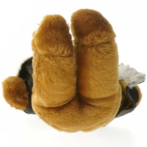 Bjørn plyslegetøj med pilotjakke (str. 28 cm)