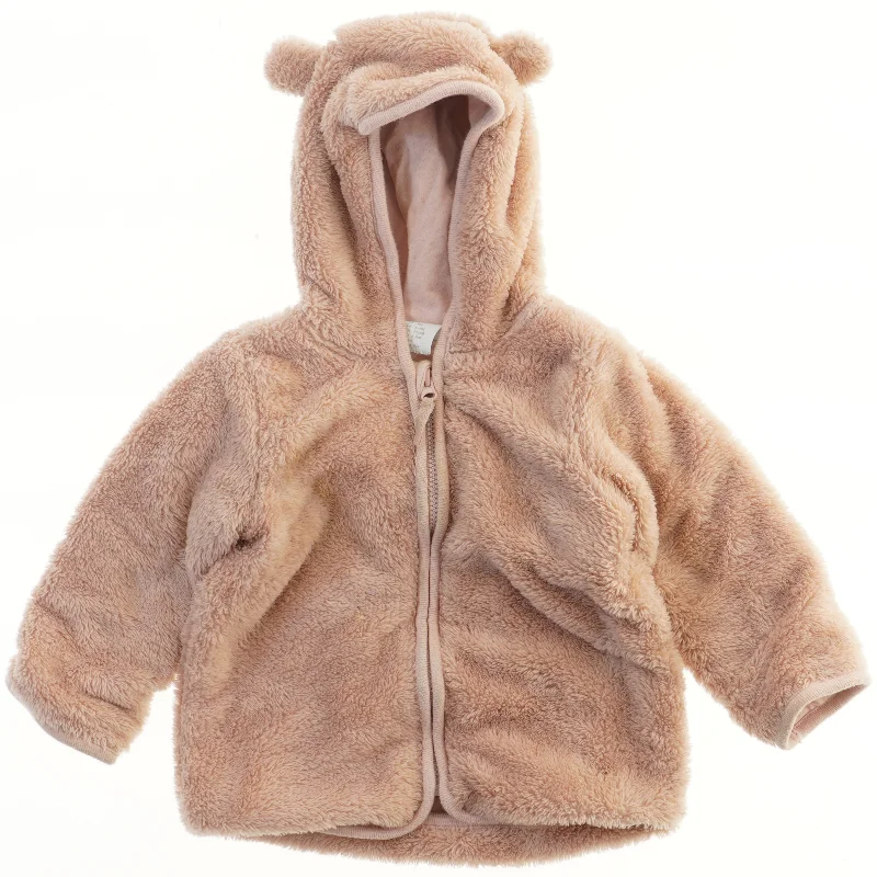 Plysset jakke med hætte og ører fra H&M (str. 74)