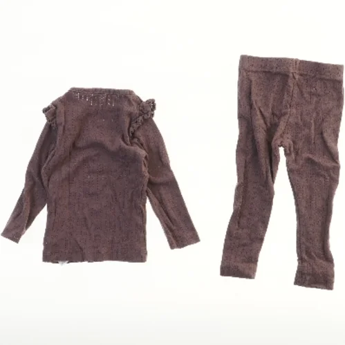 Brunt børnesæt med bluse og leggings fra Name It (str. 86)