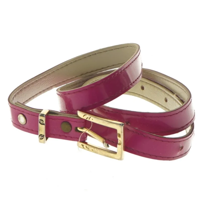Pink bælte med guldspænde (str. 90 cm)