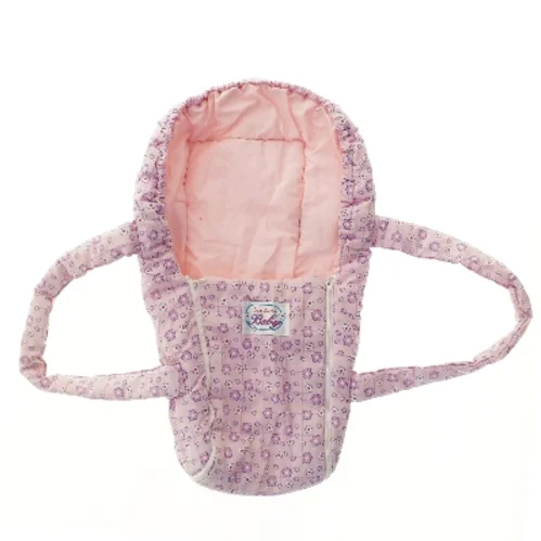 Rosa dukke bæresele med blomster fra New Born Baby (str. 55x32 cm)