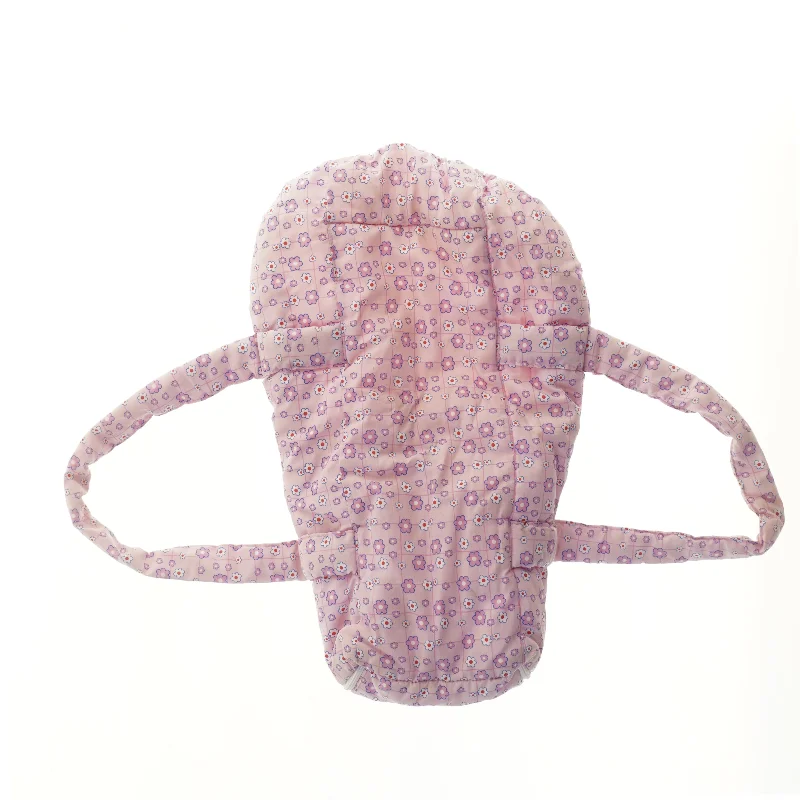 Rosa dukke bæresele med blomster fra New Born Baby (str. 55x32 cm)