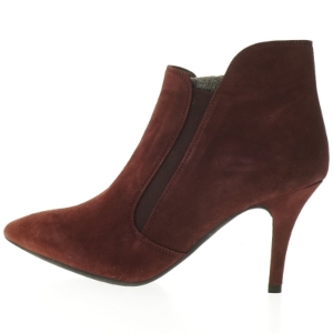 Brune/vinrøde ankelstøvler med hæl fra Unisa (str. 38,5 )