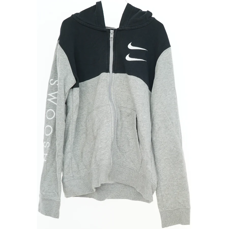 Nike hættetrøje i grå og sort fra Nike (str. L)